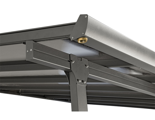 Pergola adossée en aluminium gris et toit en polycarbonate  4 x 3 m soit 12,83 M2 - Brico Dépôt