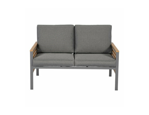 Salon de jardin 4 places en aluminium décor bois "HIBISCA" - Marque BLOOMA - Brico Dépôt