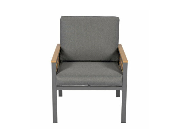 Salon de jardin 4 places en aluminium décor bois "HIBISCA" - Marque BLOOMA - Brico Dépôt