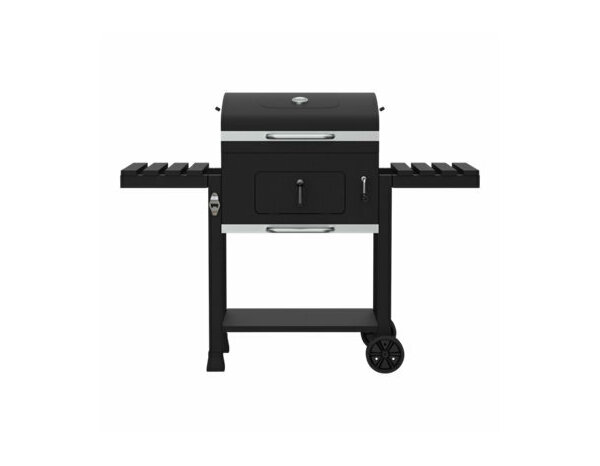 Barbecue à charbon noir + 2 étagères pliantes "PREMIUM" - L. 114 X l. 62 x H. 106,5 cm - Brico Dépôt