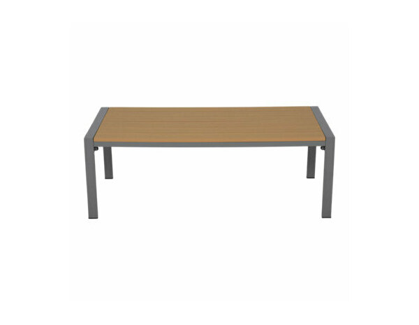 Salon de jardin 4 places en aluminium décor bois "HIBISCA" - Marque BLOOMA - Brico Dépôt