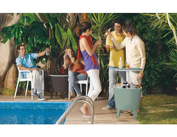 Table de cocktail isotherme gris anthracite "Cool Bar" - 30L - Keter - Brico Dépôt