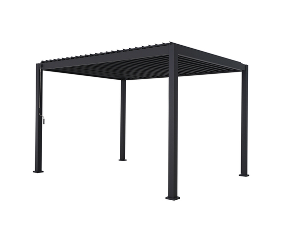 Pergola en aluminium anthracite - L. 391 x P. 301 x H. 250 cm. - Brico Dépôt
