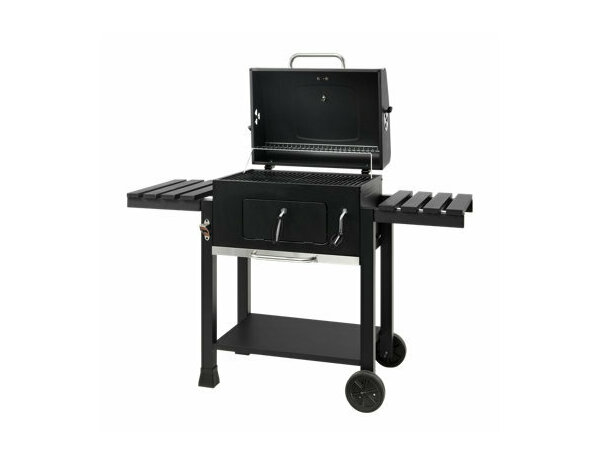 Barbecue à charbon noir + 2 étagères pliantes "PREMIUM" - L. 114 X l. 62 x H. 106,5 cm - Brico Dépôt