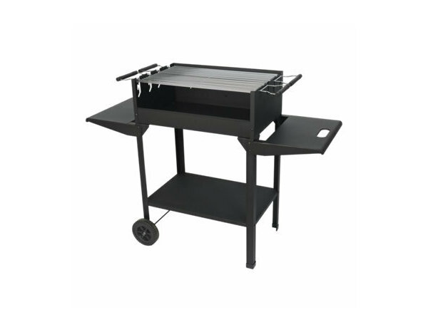 Barbecue double cuisson en acier noir - L. 120,8 x l. 48 x H. 87 cm. - Brico Dépôt