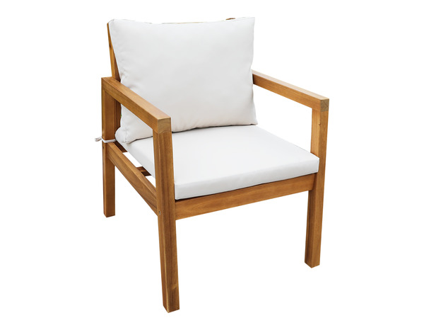 Salon de jardin en bois 4 places avec coussins beiges "TALICA" - Marque BLOOMA - Brico Dépôt