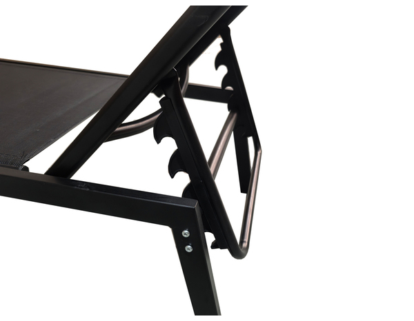 Bain de soleil en acier et polyester noir - L202 x P56 x H33 cm. - Brico Dépôt