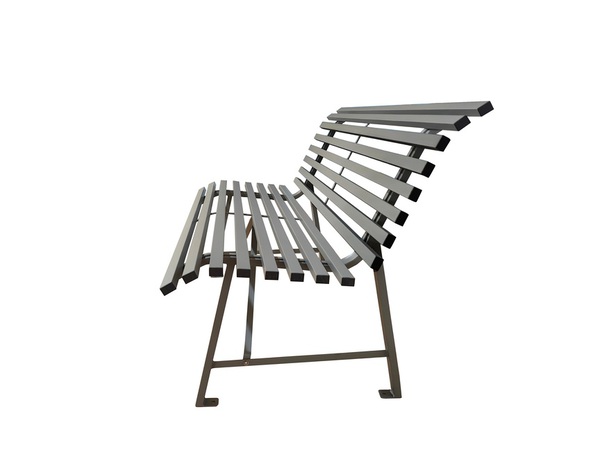 Banc en métal gris à lattes - 150 x 74 cm - Brico Dépôt