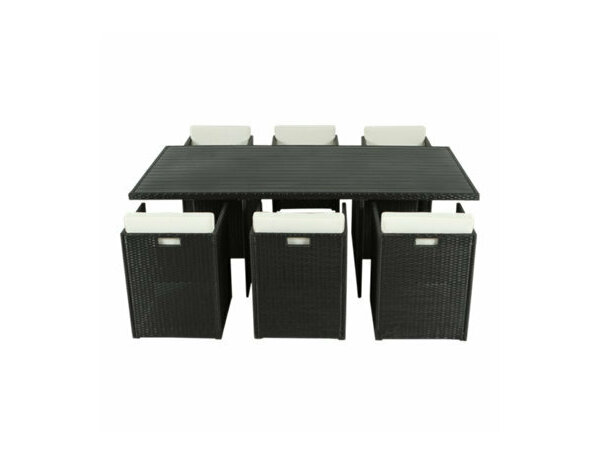 Ensemble de jardin pour repas 6 places anthracite "LAVANA" - Brico Dépôt