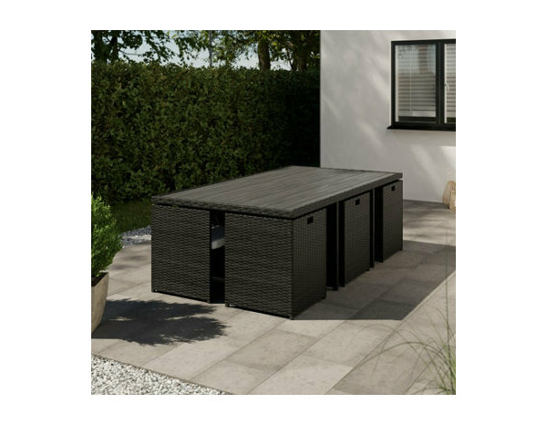 Ensemble de jardin pour repas 6 places anthracite "LAVANA" - Brico Dépôt