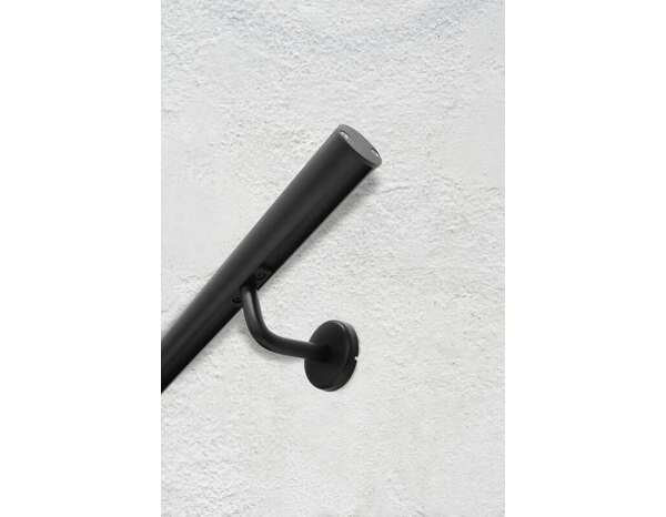 Kit main courante noir + 2 supports + 2 embouts de finitions - Ø 60 x 2000 mm   - Brico Dépôt