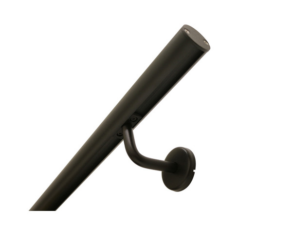 Kit main courante noir + 2 supports + 2 embouts de finitions - Ø 60 x 2000 mm   - Brico Dépôt