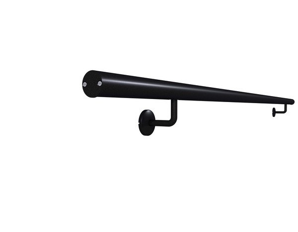 Kit main courante noir + 2 supports + 2 embouts de finitions - Ø 60 x 2000 mm   - Brico Dépôt