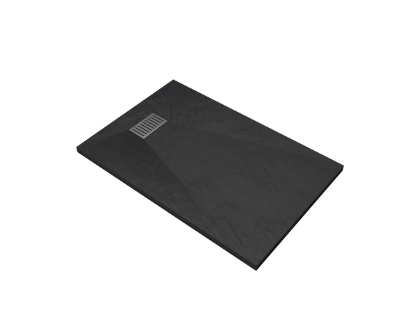 Receveur de douche en résine noir effet pierre - 80 X 120 cm - Brico Dépôt