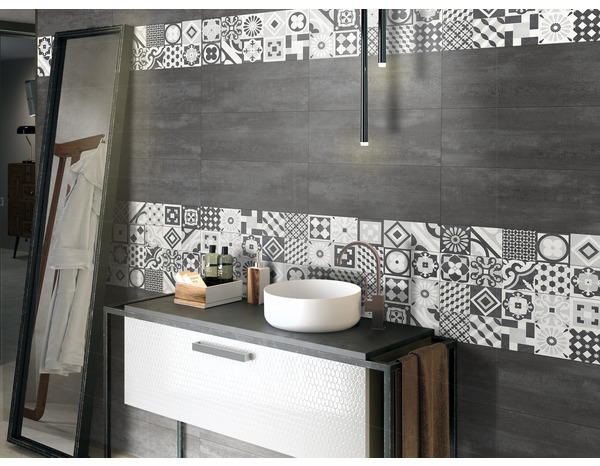 Faience aspect béton coloris gris 20X50 cm "DIJON" - Brico Dépôt