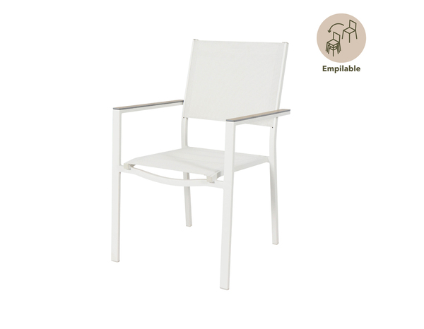 Fauteuil aluminium blanc Camalis - Marque BLOOMA - Brico Dépôt