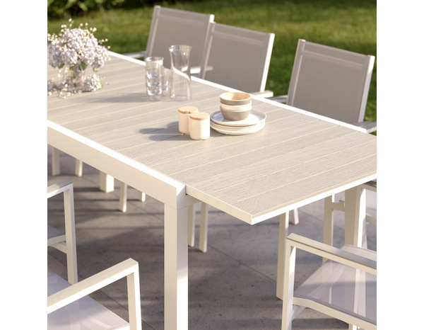 Table aluminium blanche Camalis - Marque BLOOMA - Brico Dépôt