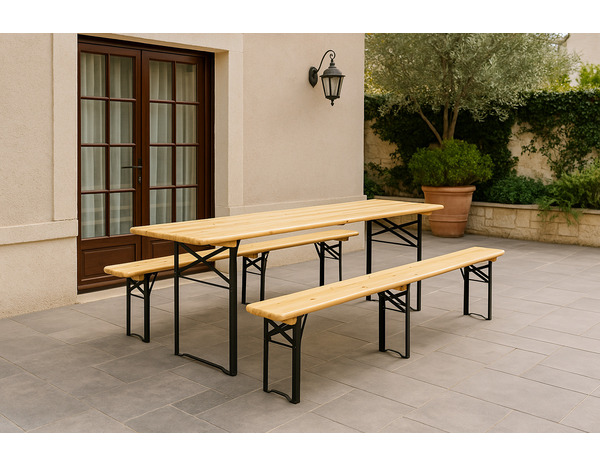 Table pliante acier bois - Brico Dépôt