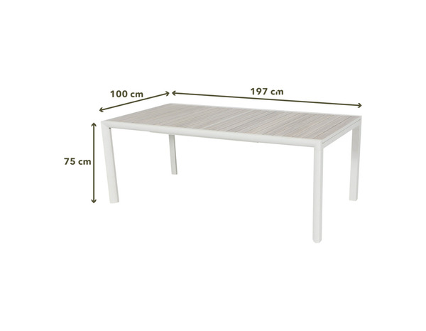 Table aluminium blanche Camalis - Marque BLOOMA - Brico Dépôt