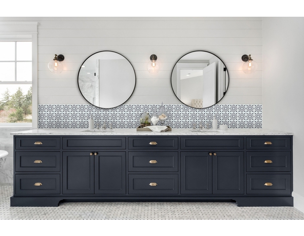 6 dalles murales PVC adhésives gris/blanc effet carreaux de ciment "JAMILA" 15X15 cm - Brico Dépôt