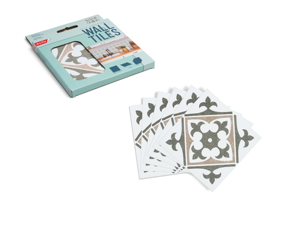 6 dalles murales PVC adhésives blanc, vert, gris effet carreaux de ciment "NADIA" 15X15 cm - Brico Dépôt