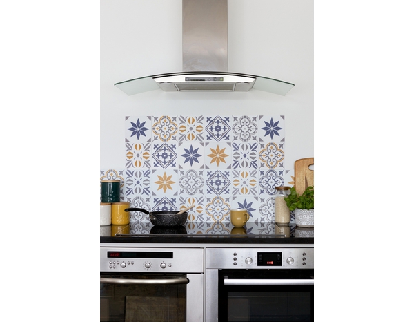 6 dalles murales PVC adhésives gris/blanc effet carreaux de ciment "JAMILA" 15X15 cm - Brico Dépôt