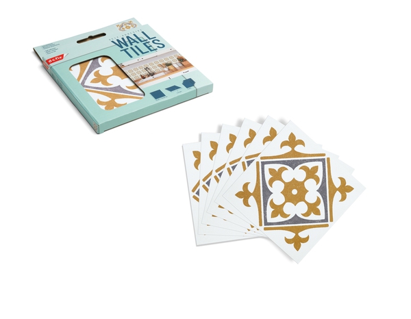 6 dalles murales PVC adhésives blanc, jaune, gris effet carreaux de ciment "NADIA" 15X15 cm - Brico Dépôt