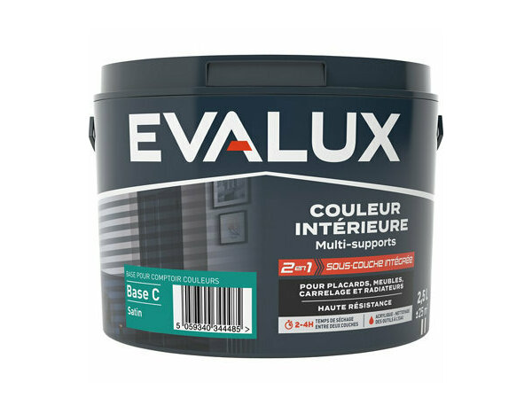 Peinture multi supports Base C Satin 2,5 L - Evalux - Brico Dépôt