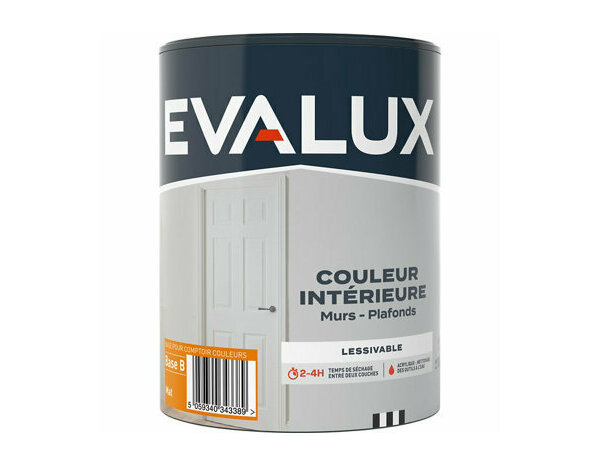 Peinture murs base B Mat 1 L - Evalux - Brico Dépôt