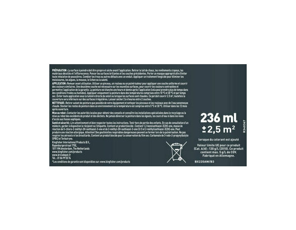 Peinture jardin Base C Satin 0,236 L - Evalux - Brico Dépôt