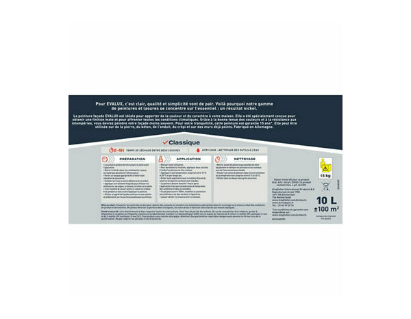 Peinture façade Base C 10 L - Evalux - Brico Dépôt