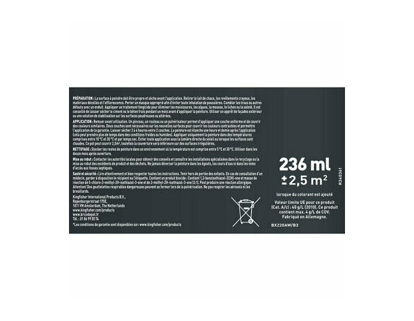 Peinture façade extreme Base C 0,236 L - Evalux - Brico Dépôt