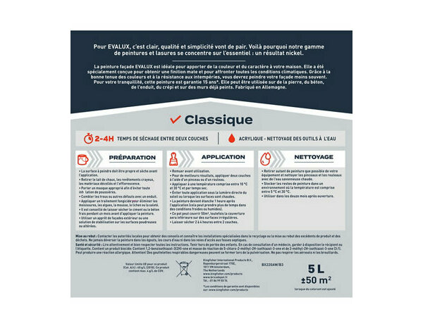 Peinture façade Base C 5 L - Evalux - Brico Dépôt