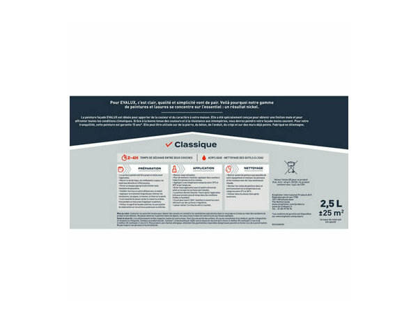 Peinture façade Base C 2,5 L - Evalux - Brico Dépôt