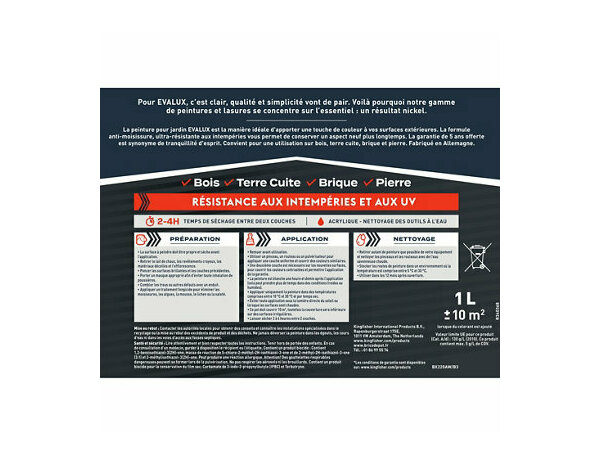 Peinture jardin Base C Satin 1 L - Evalux - Brico Dépôt