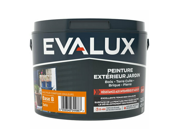 Peinture jardin Base B Satin 2,5 L - Evalux - Brico Dépôt