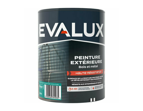 Peinture extérieure bois métal Base C Satin 1 L - Evalux - Brico Dépôt