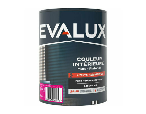 Peinture mur haute résistance Base A Velours 1 L - Evalux - Brico Dépôt