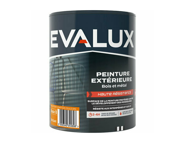 Peinture extérieure bois métal Base B Brillant 1 L - Evalux - Brico Dépôt