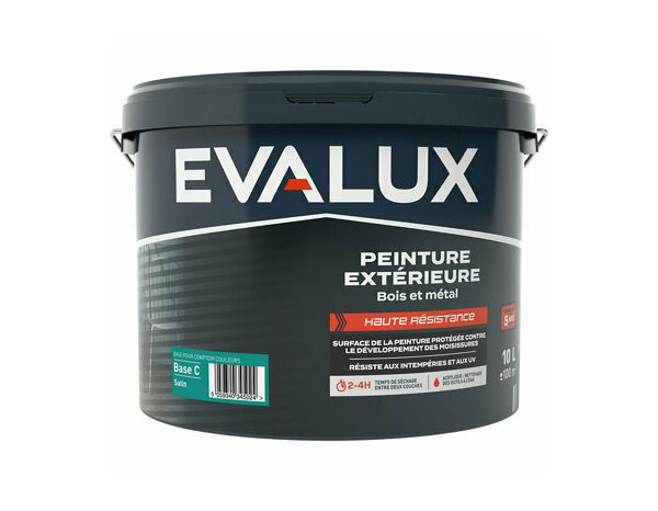 Peinture extérieure bois métal Base C Satin 10 L - Evalux - Brico Dépôt