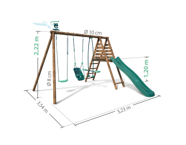 Portique en bois "TULIPE" - L. 323 x l. 354 x H. 222 cm - Brico Dépôt