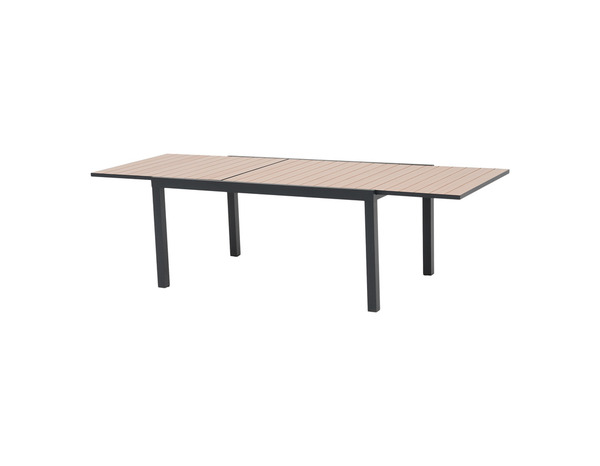 Table en aluminium et plateau imitation bois "AMELA" - L. 161,5 x l. 100 x H. 75,5 cm. - Marque BLOOMA - Brico Dépôt