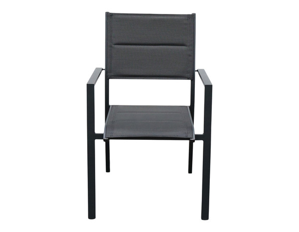 Fauteuil aluminium anthracite "ASARA" - L. 56 x l. 60 x H. 88 cm. - Marque BLOOMA - Brico Dépôt