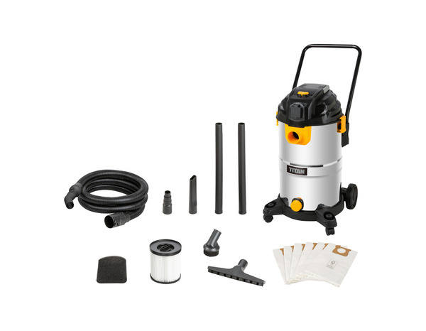 Aspirateur eau et poussière 40L + Accessoires + 5 SACS - 1500W - Titan - Brico Dépôt