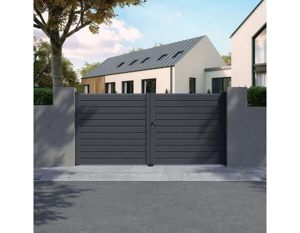 Portail battant aluminium 3,5m H. 167 cm Salinais - Brico Dépôt