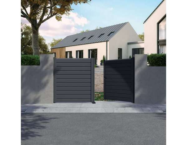 Portail battant aluminium 3m H. 167 cm Salinais - Brico Dépôt