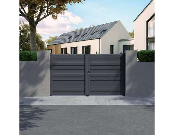 Portail battant aluminium 3m H. 167 cm Salinais - Brico Dépôt