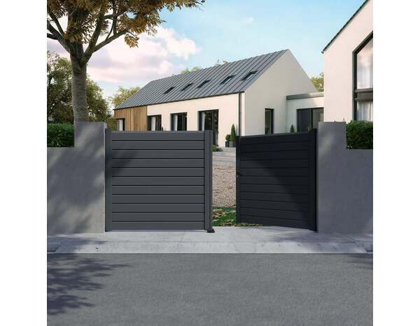 Portail battant aluminium 3,5m H. 167 cm Salinais - Brico Dépôt