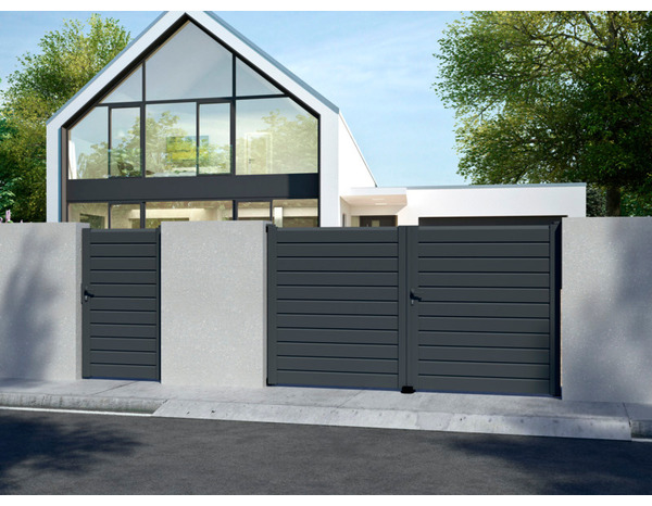 Portail battant aluminium 3,5m H. 167 cm Salinais - Brico Dépôt