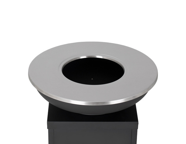 Brasero rond, foyer en acier peint noir - H. 90 cm,  - Brico Dépôt